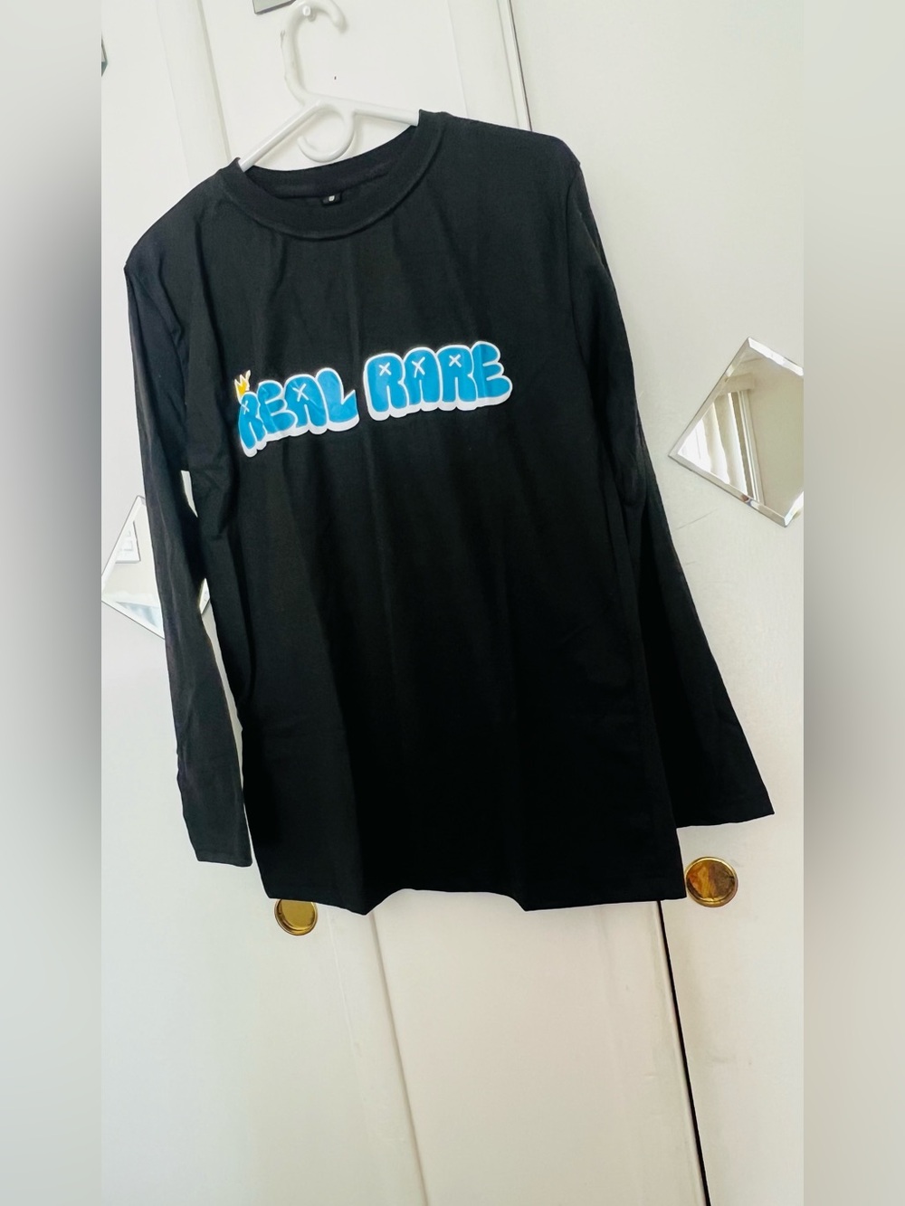 New Real Rare Black Long Sleeve  men’s Graphic Tee shirt size S
